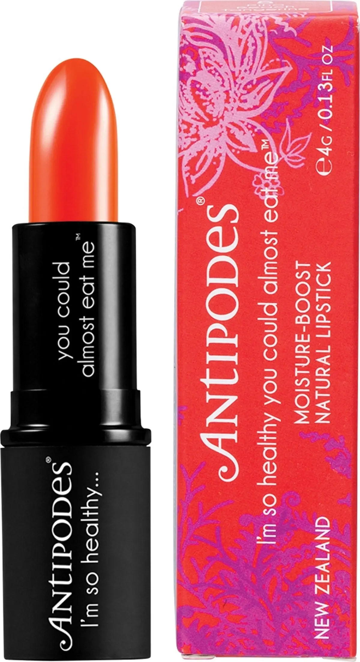 Antipodes Moisture-boost Natural Lipstick Piha Beach Tangerine 4g