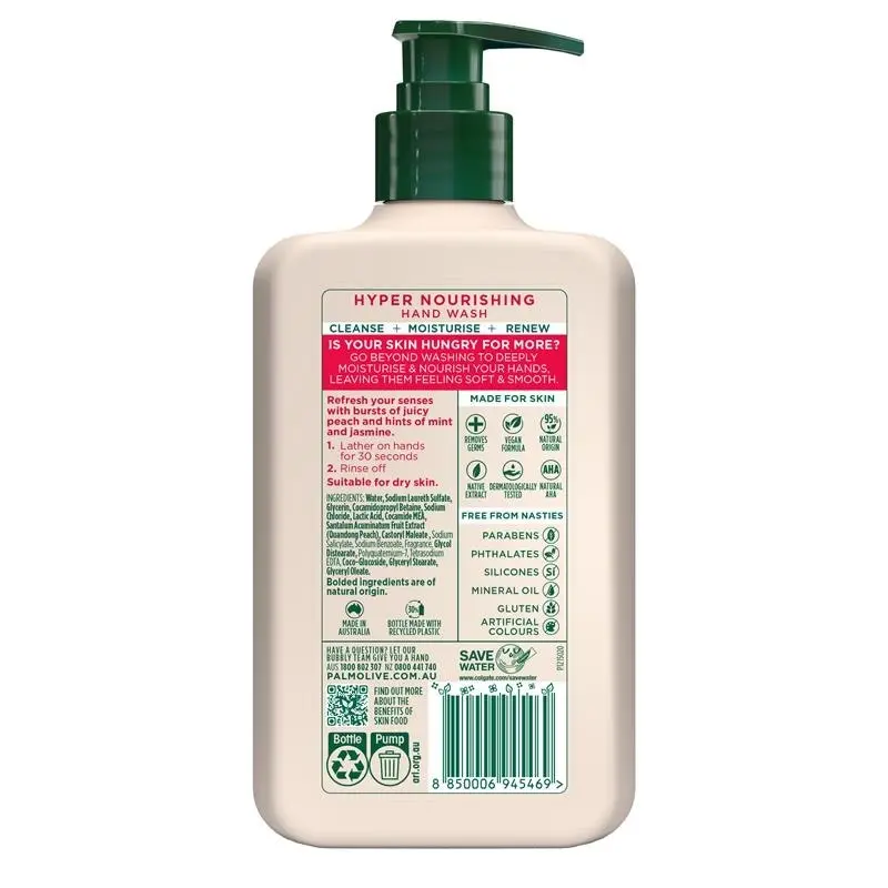 Palmolive Skin Food Quandong Peach Hand Wash 500ml