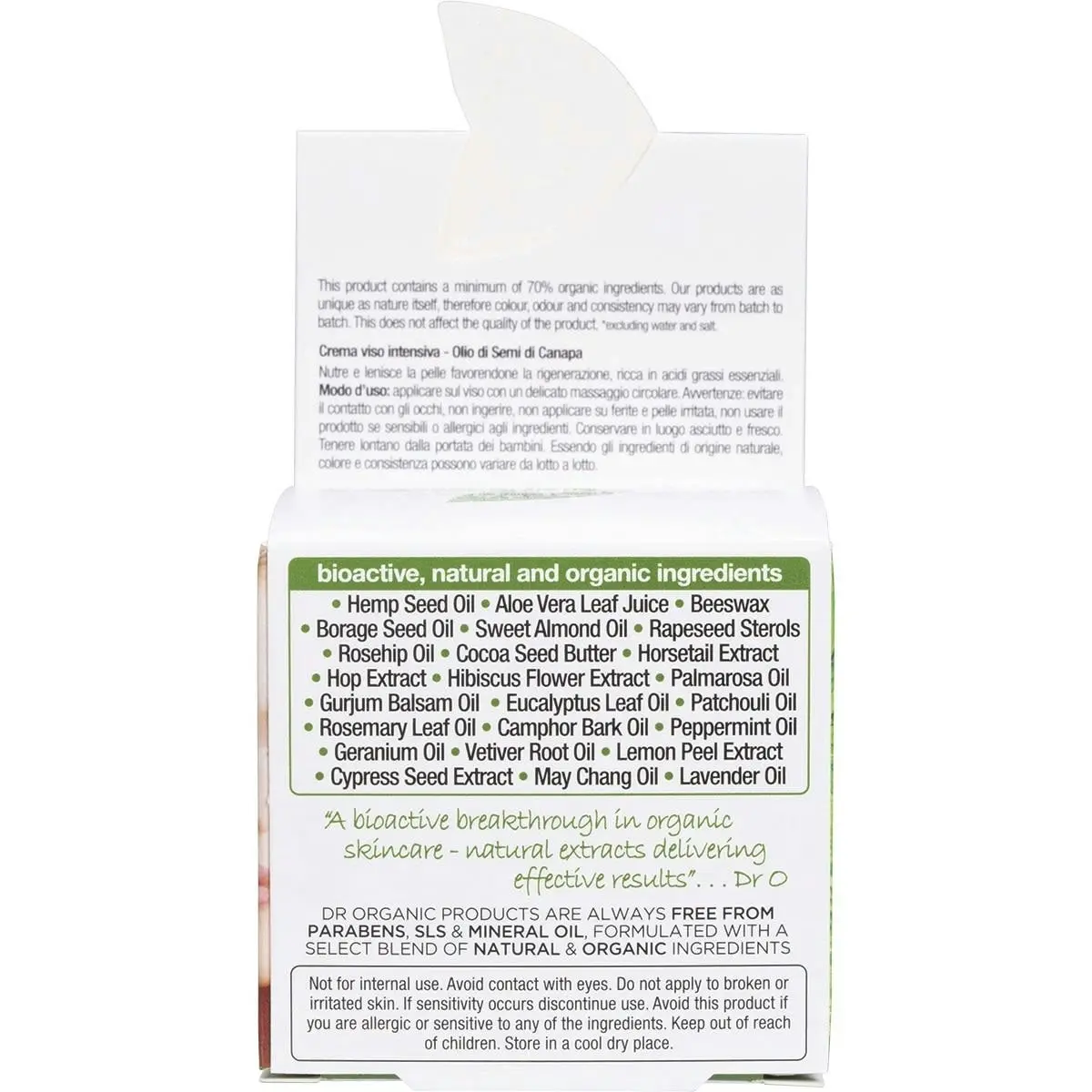 Dr Organic Rescue Cream Organic Hemp Oil 50ml