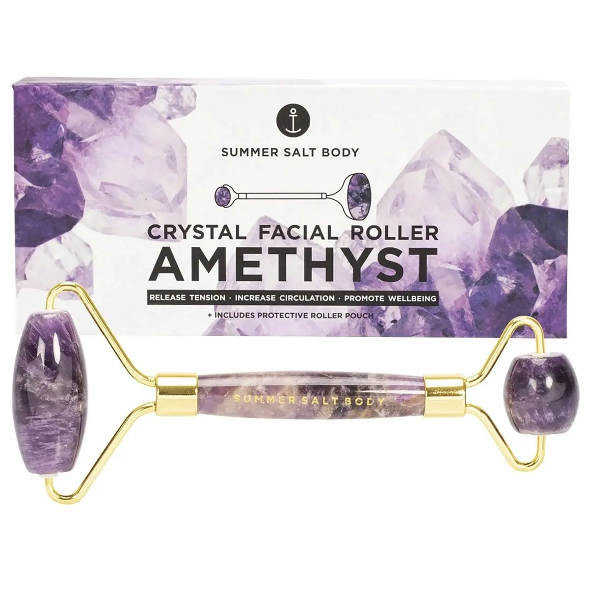 SUMMER SALT BODY Crystal Facial Roller Amethyst 1