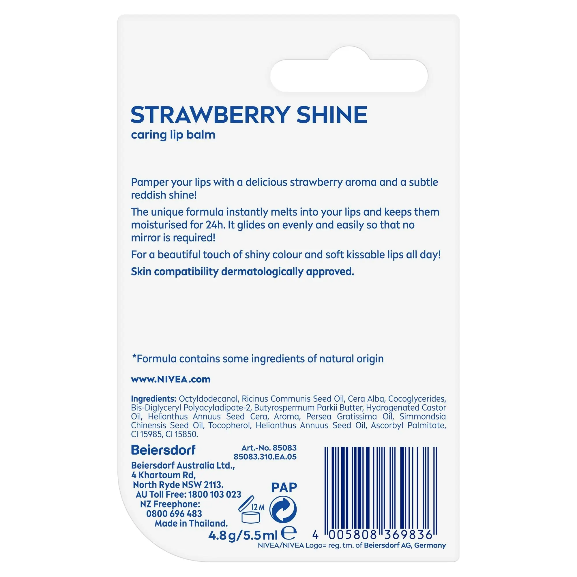 Nivea Lip Care Strawberry 4.8g