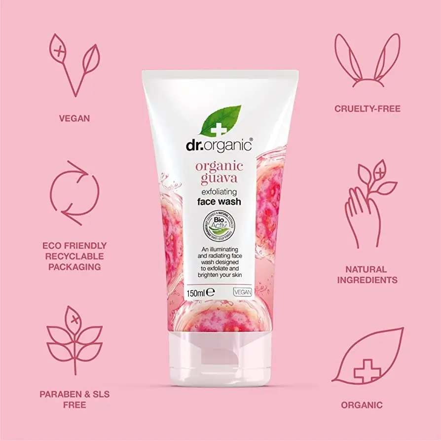 Dr Organic Exfoliating Face Wash Organic Guava 150ml