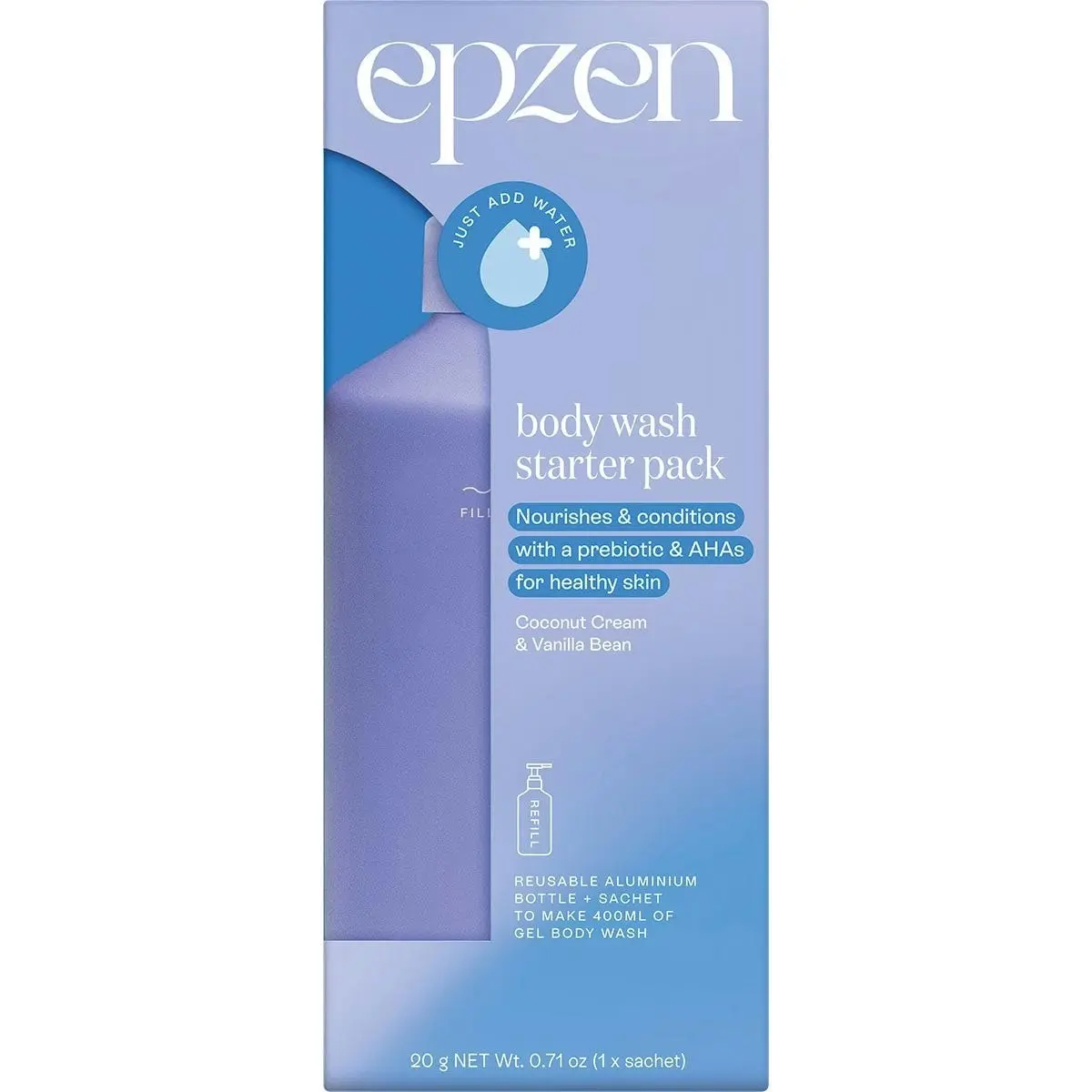 EpZen Body Wash Starter Pack Coconut Cream & Vanilla Bean 20g