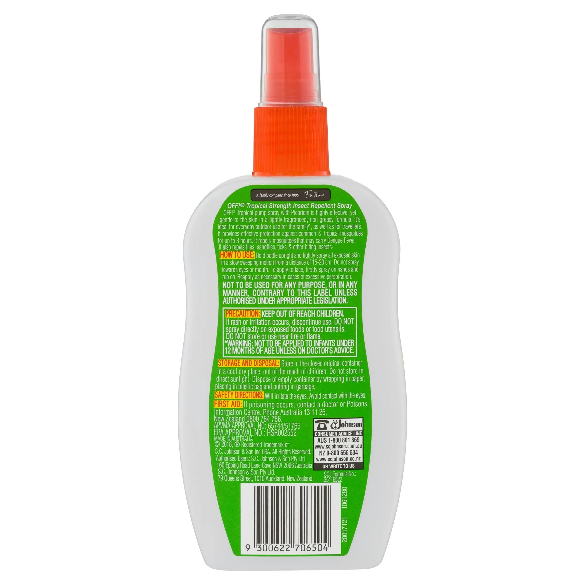 Off! Tropical Strength Insect Repellent Pump 175g