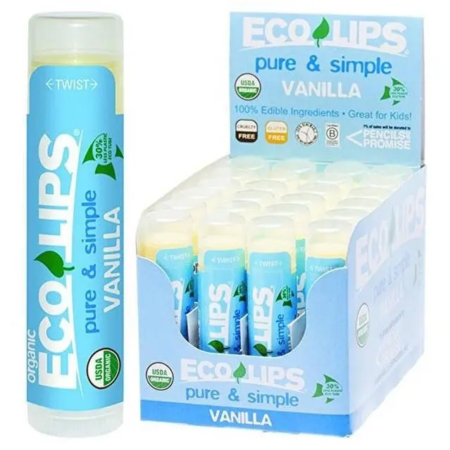 Eco Lips Lip Balm Pure & Simple - Vanilla 4.25g 24PK