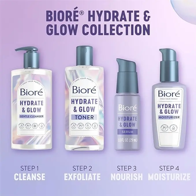 Biore Hydrate & Glow Gentle Cleanser 200ml