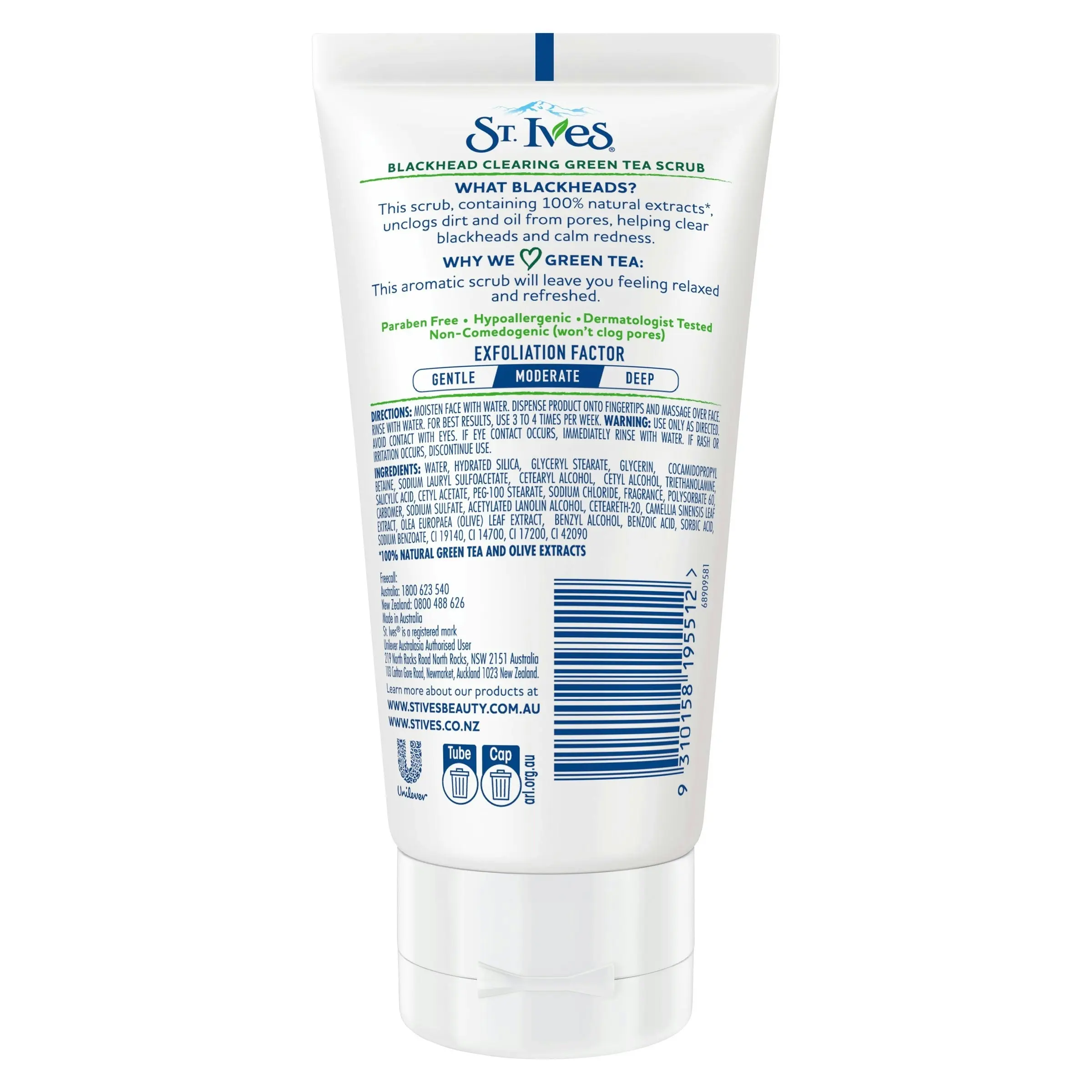 St Ives Naturally Clear Scrub Green Tea 150ml