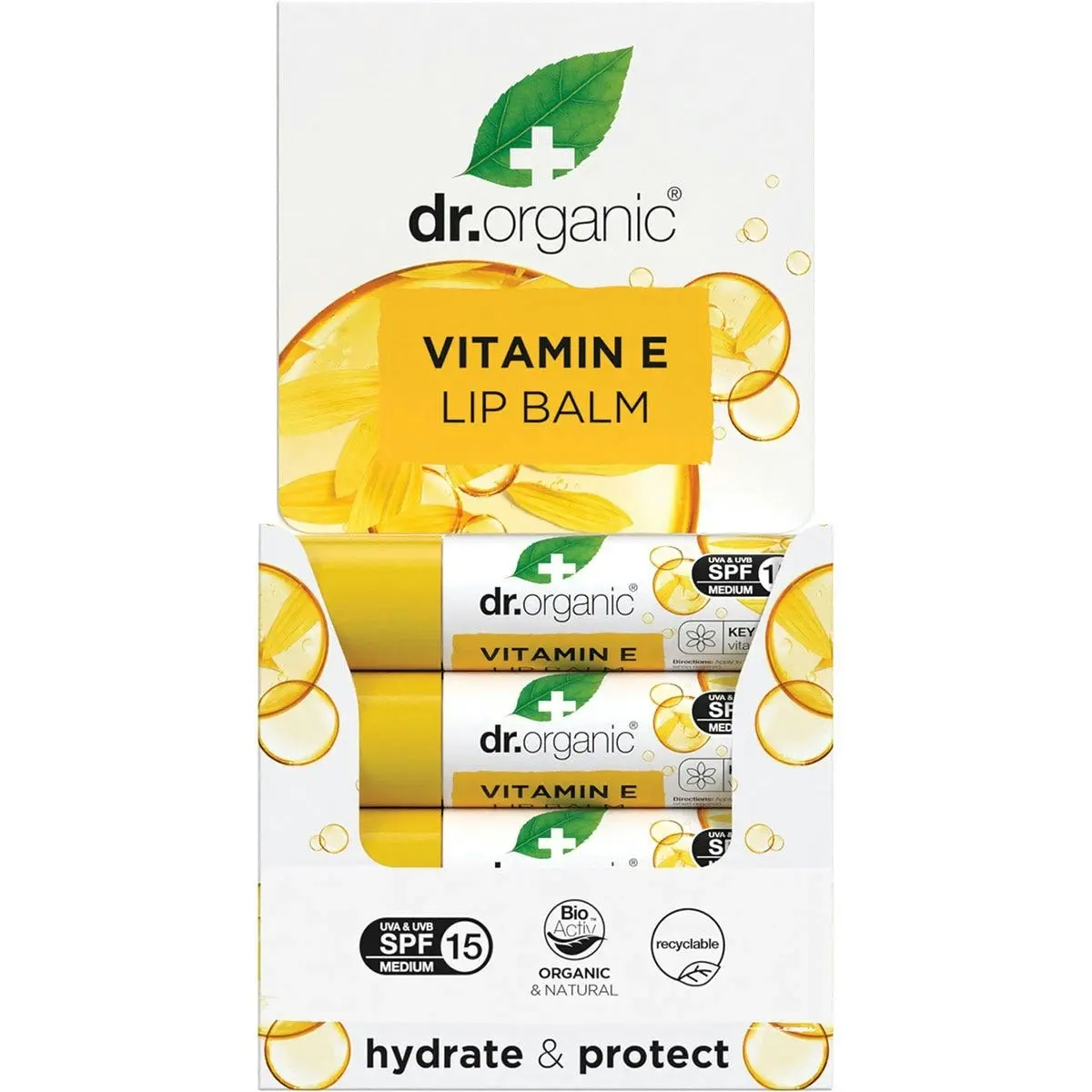 Dr Organic Lip Balm - SPF 15 Organic Vitamin E 5.7ml