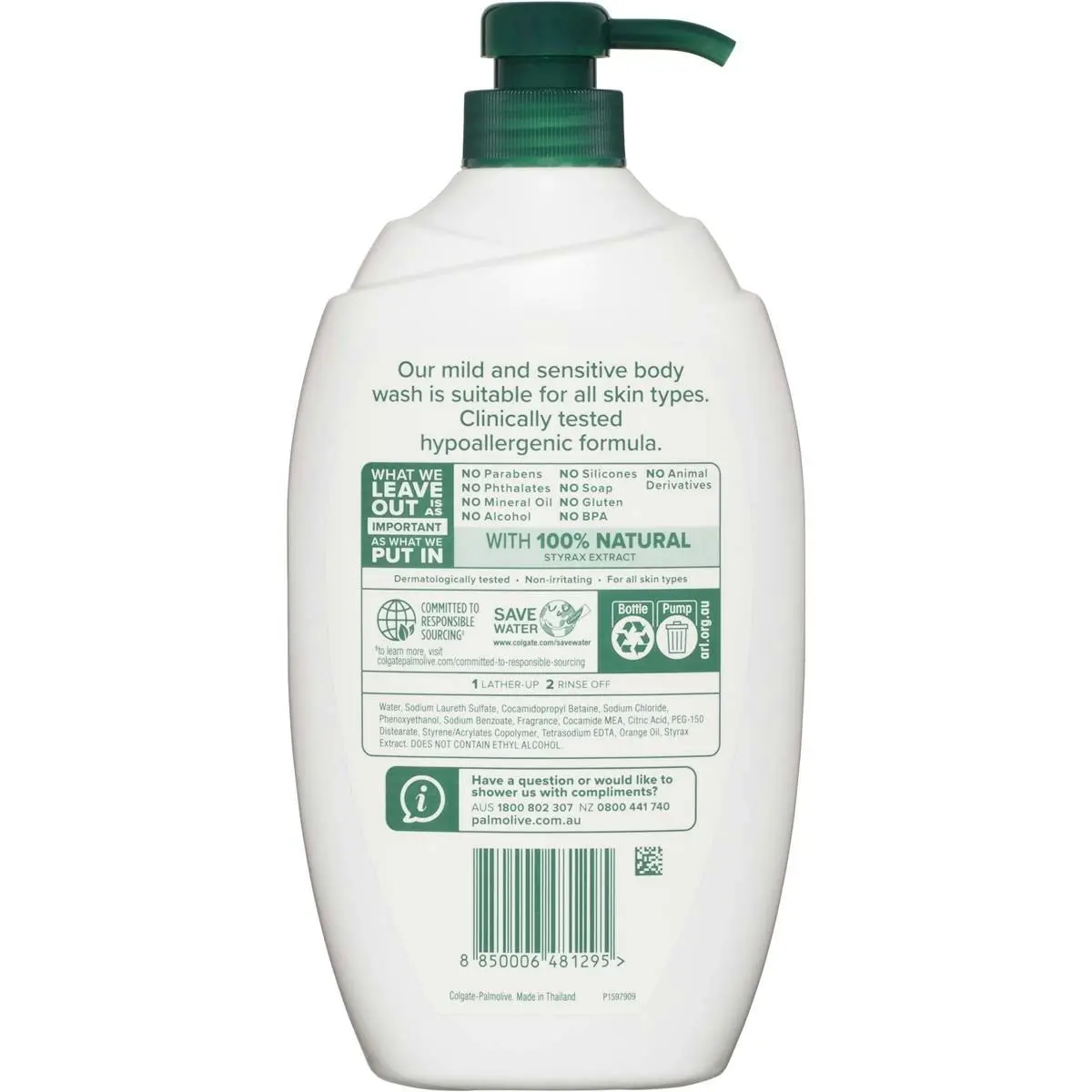 Palmolive Naturals Mild & Sensitive Body Wash 1 Litre