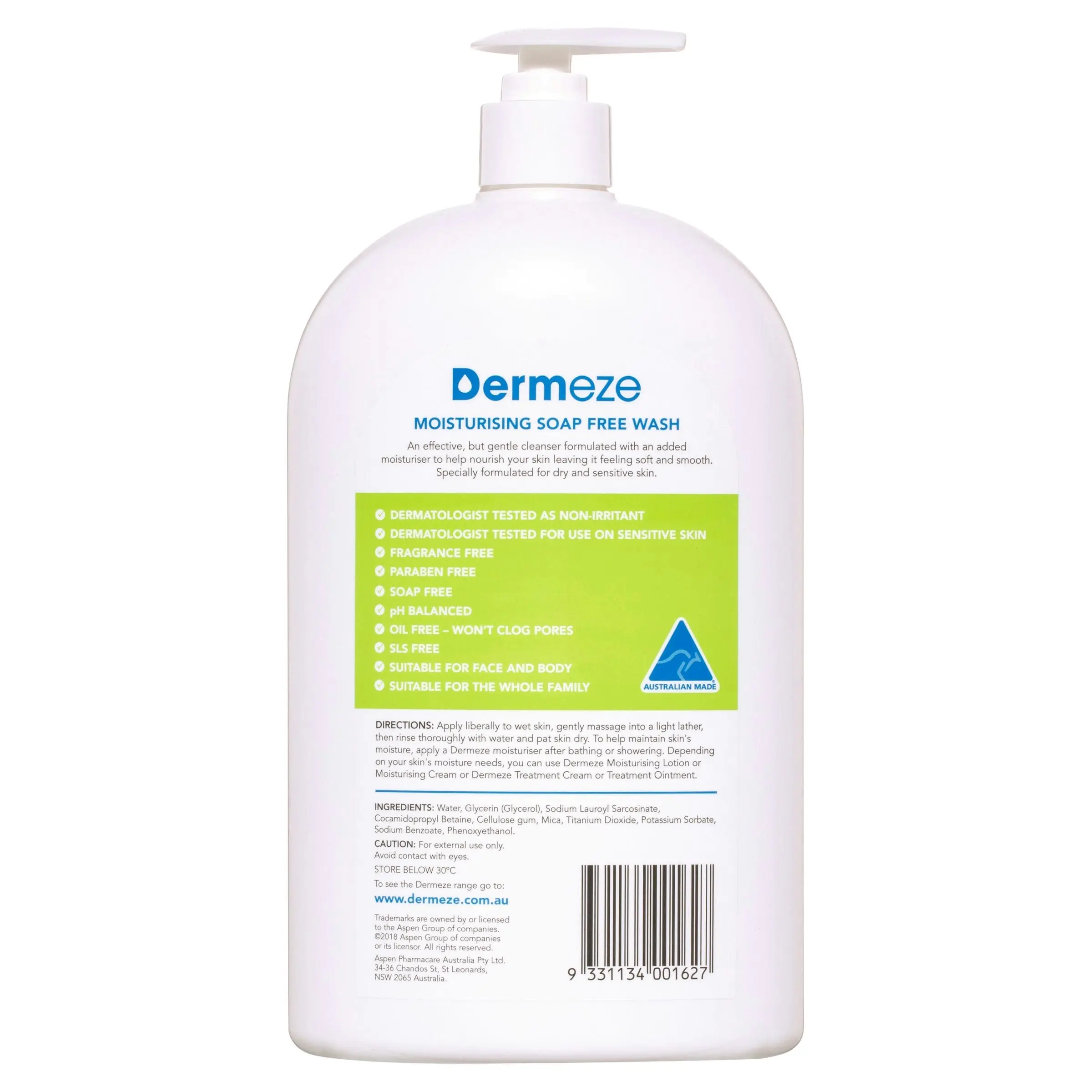 Dermeze Moisturising Soap Free Wash 1L