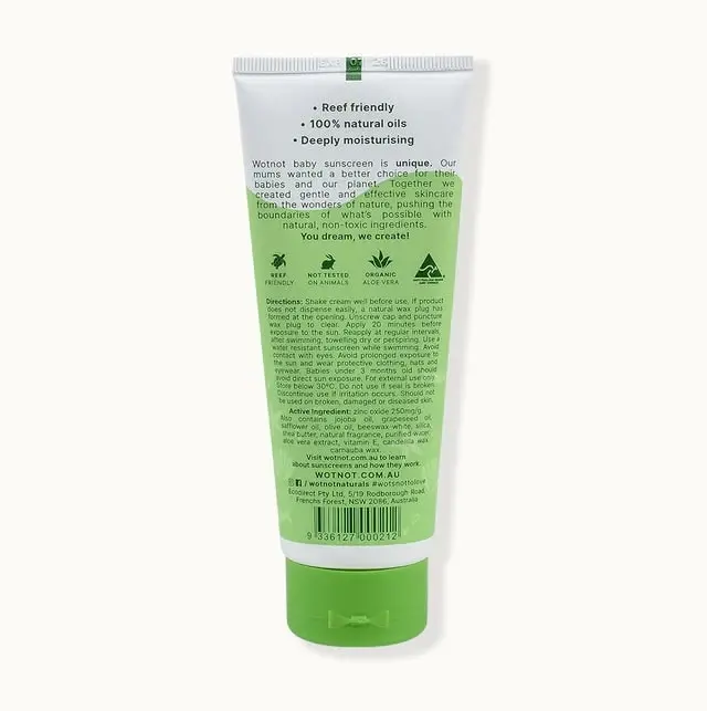 Wotnot Natural Sunscreen 30 SPF Suitable For 3 Months+ 100g