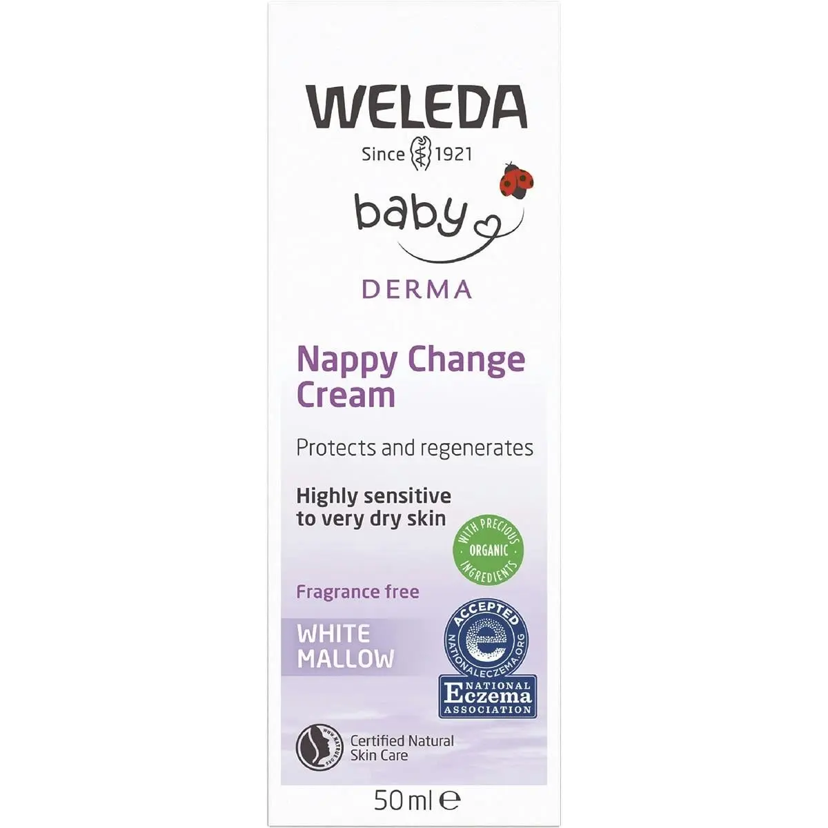 Weleda Baby Derma Nappy Change Cream White Mallow - Fragrance Free 50ml