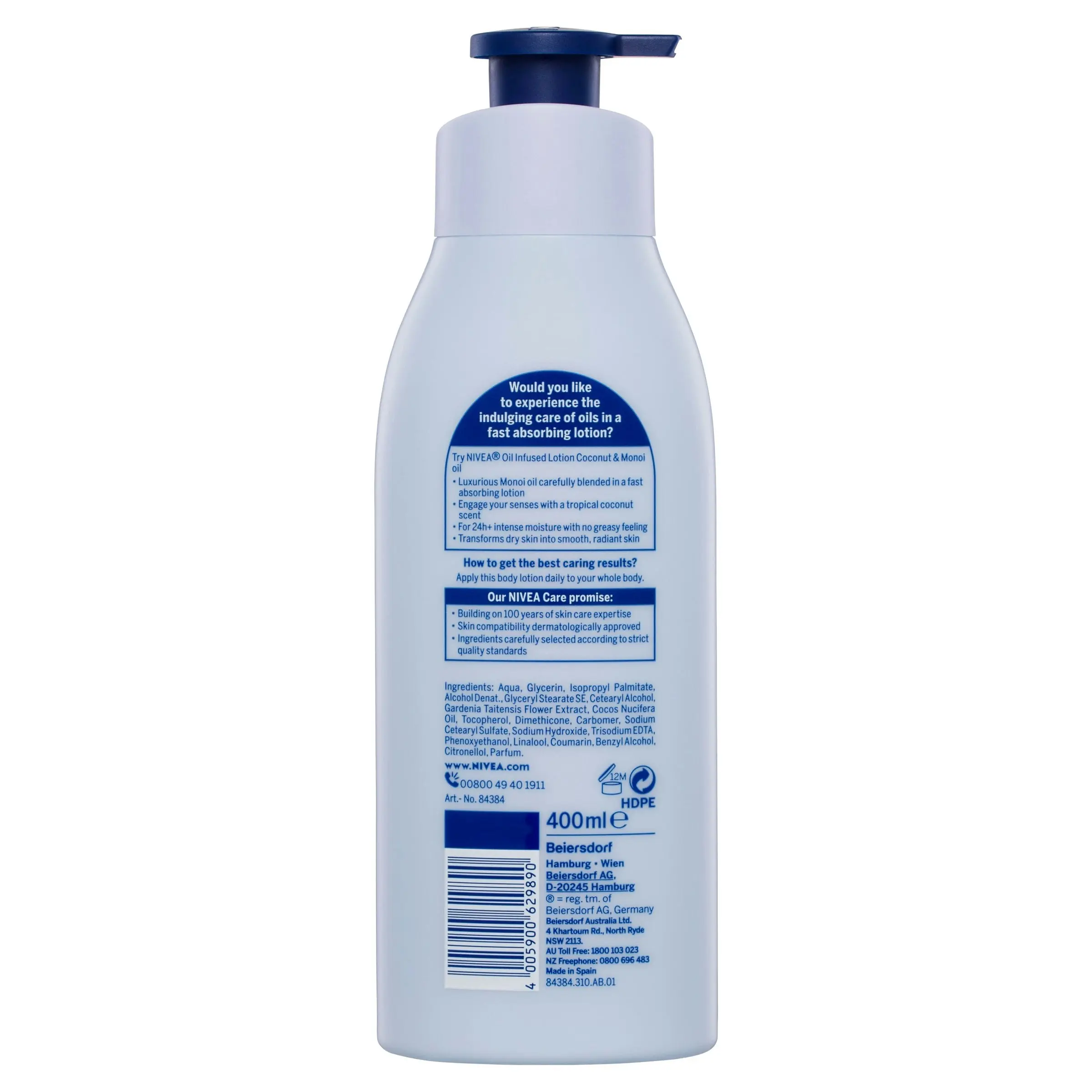 Nivea Oil Infused Coconut and Monoi Oil Body Lotion 400ml