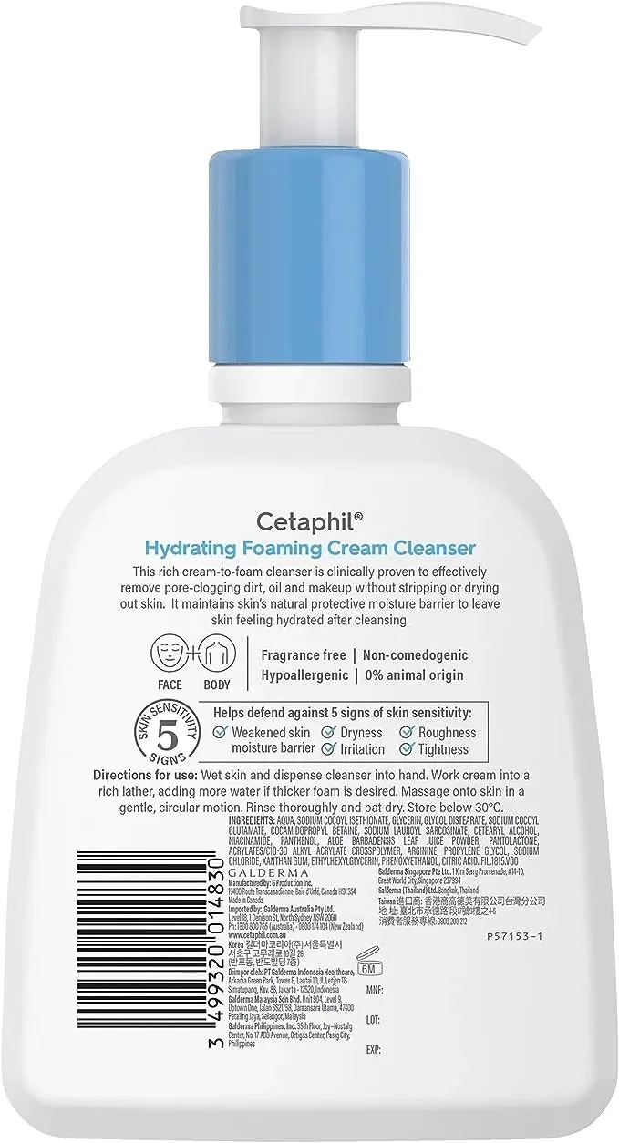 Cetaphil Hydrating Foaming Cream Cleanser 236ml