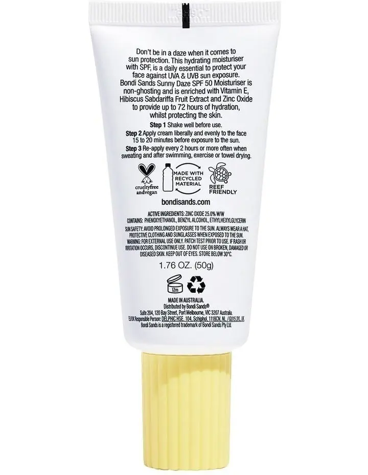 Bondi Sands Everyday Skincare Sunny Daze SPF 50 Moisturiser 50g