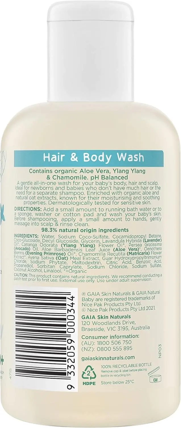 Gaia Baby Hair & Body Wash 200ml