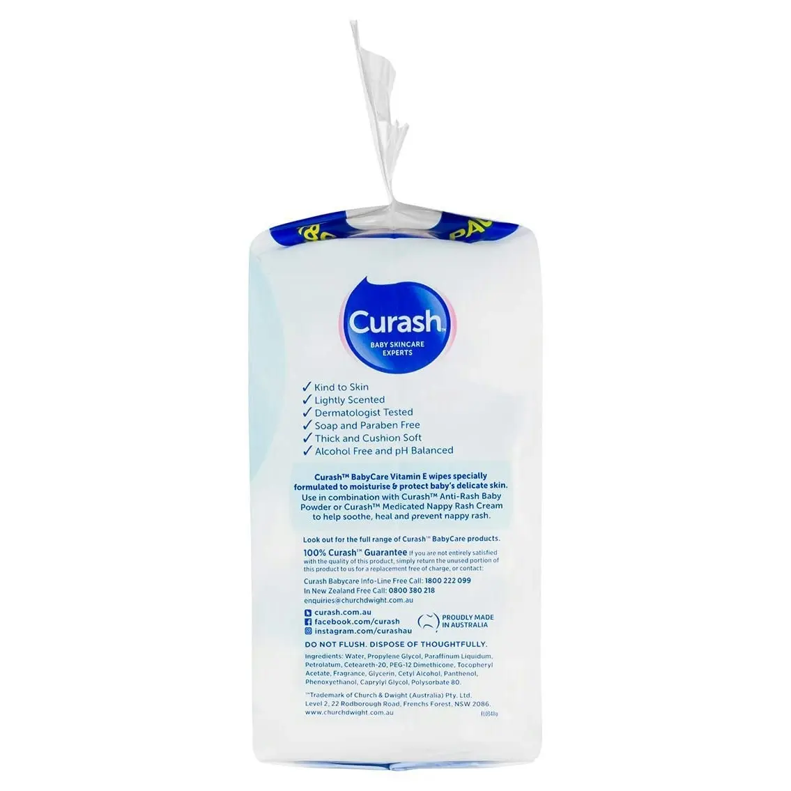 Curash Baby Wipes Original Vitamin E 3 x 80