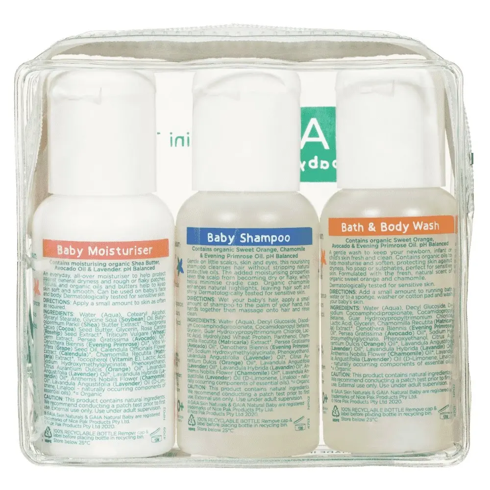 Gaia Natural Baby 3Pack Mini Traveller Kit 50ml