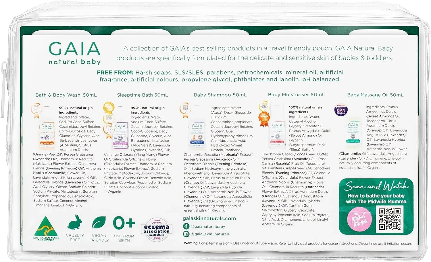 Gaia Natural Baby Starter Kit 5 x 50ml