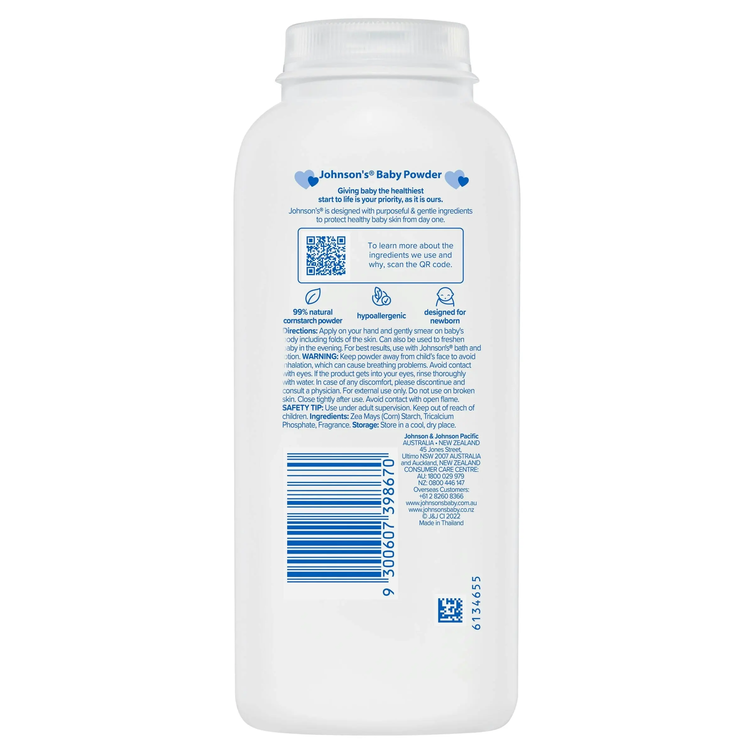 Johnson's Baby Powder Pure Cornstarch 200g