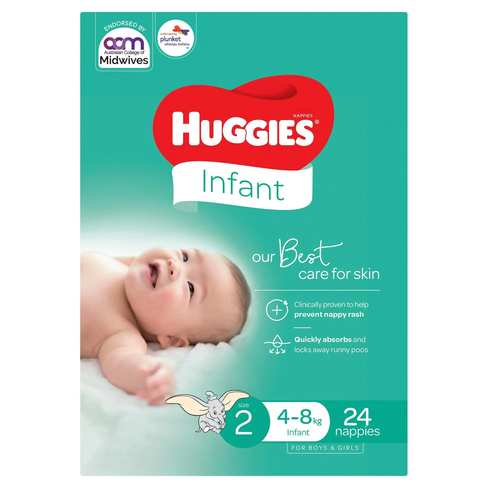 Huggies Infant Nappies Size 2 (4-8kg) 24 Pack