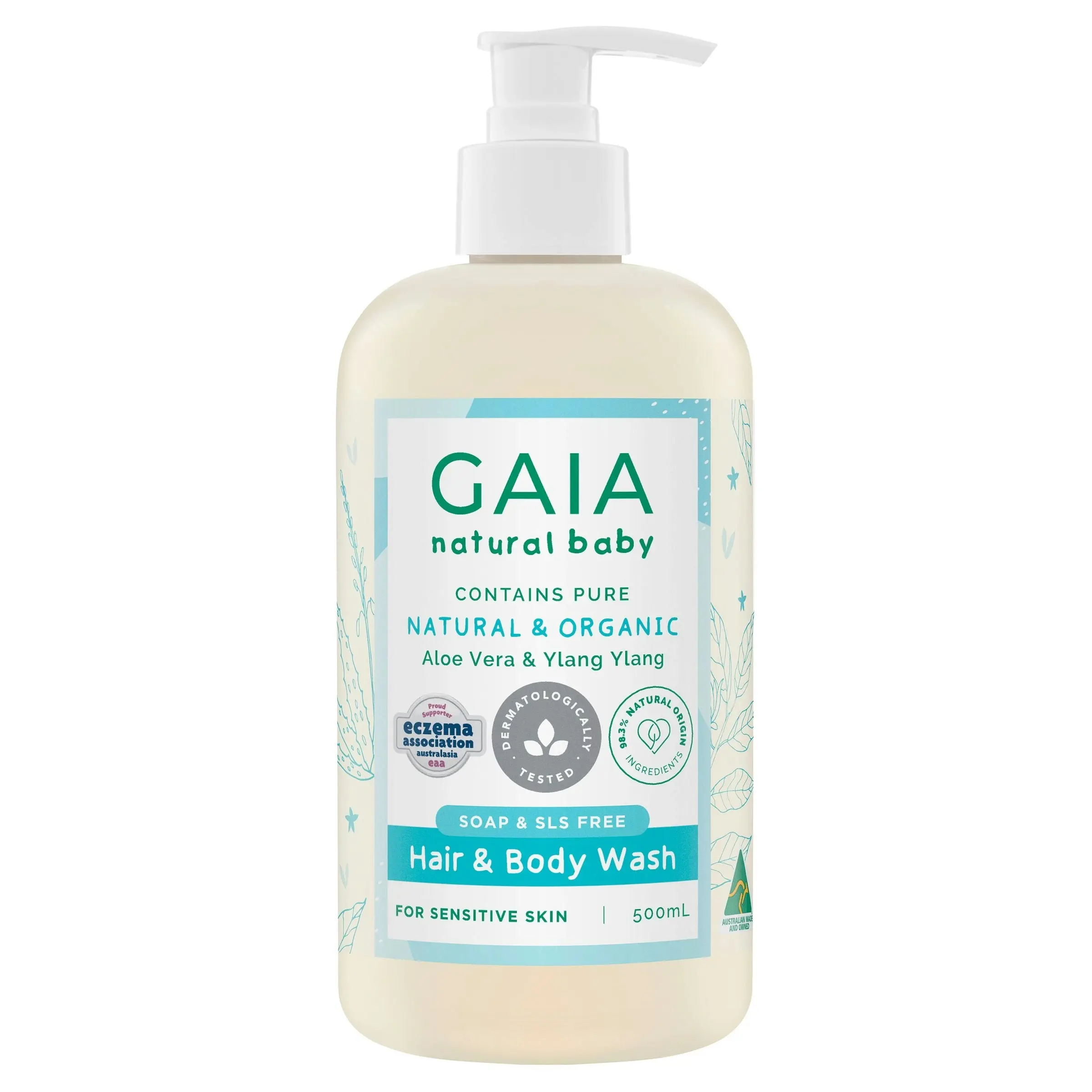 Gaia Natural Baby Hair & Body Wash 500ml