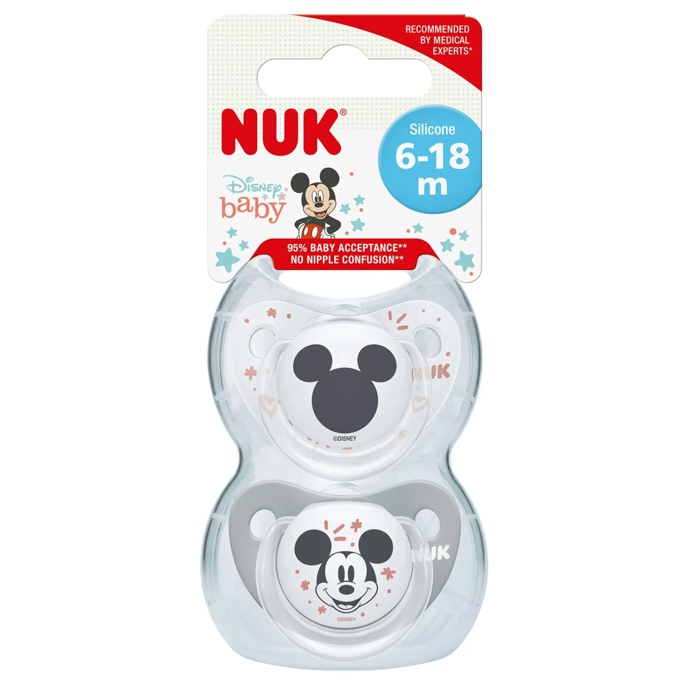 NUK MICKEY SLEEPTIME SOOTHER AGE2 6-18 months 2 Pack