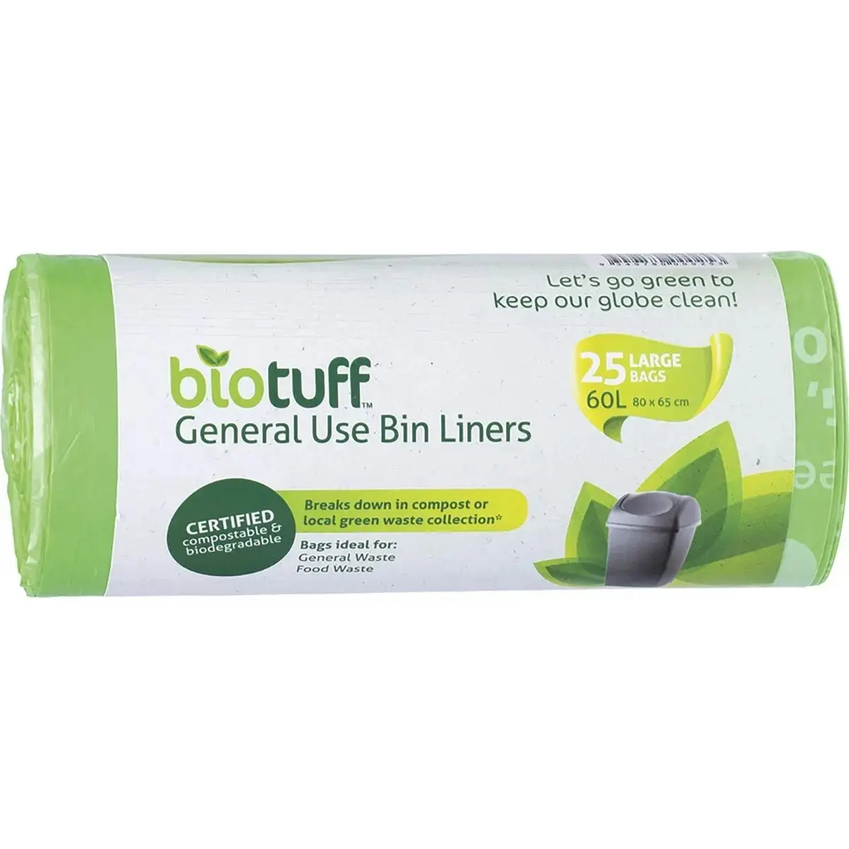 Biotuff General Use Bin Liners Large Bags - 60 Litres x 25