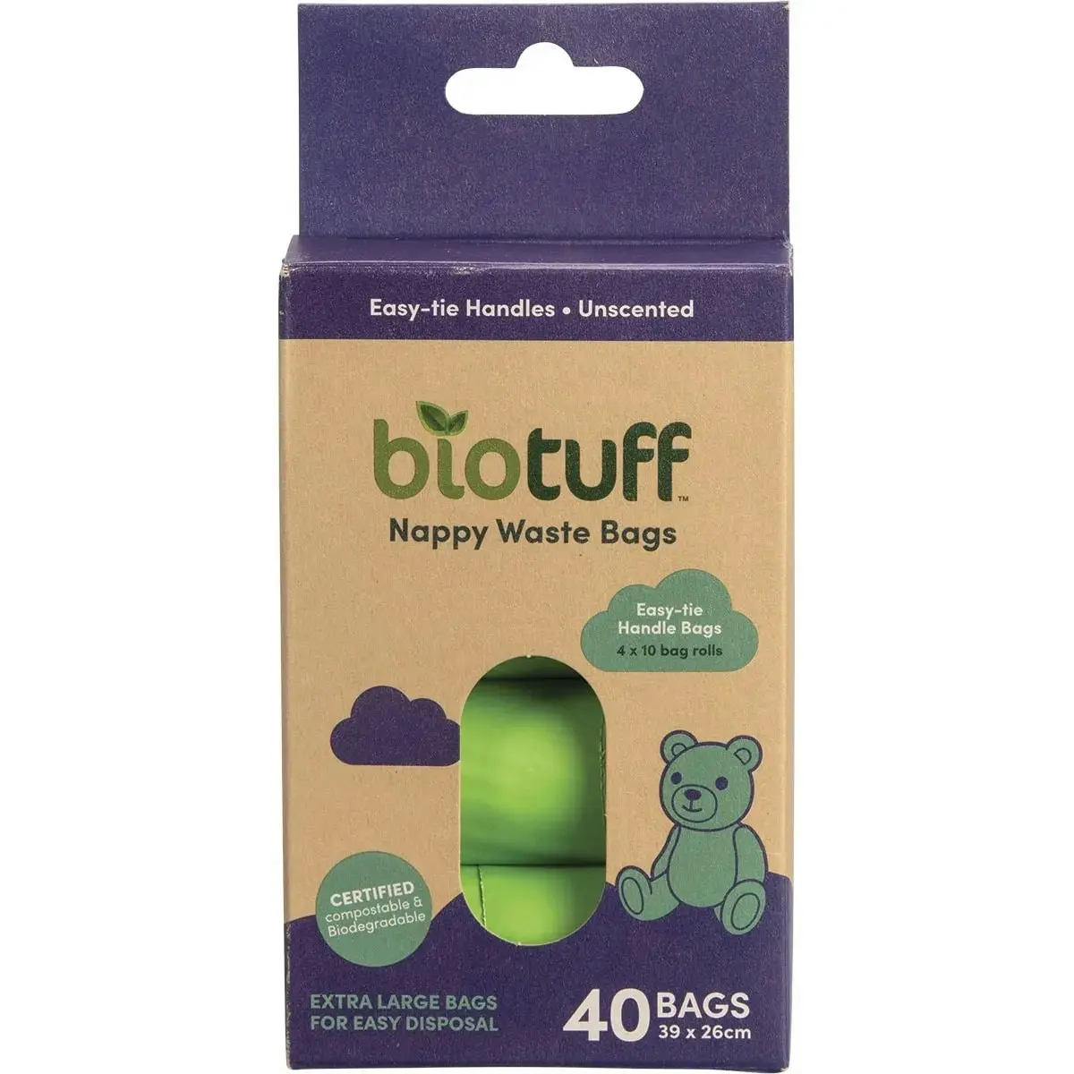 Biotuff Nappy Waste Bags Refill 4 X 10 Bag Rolls 40