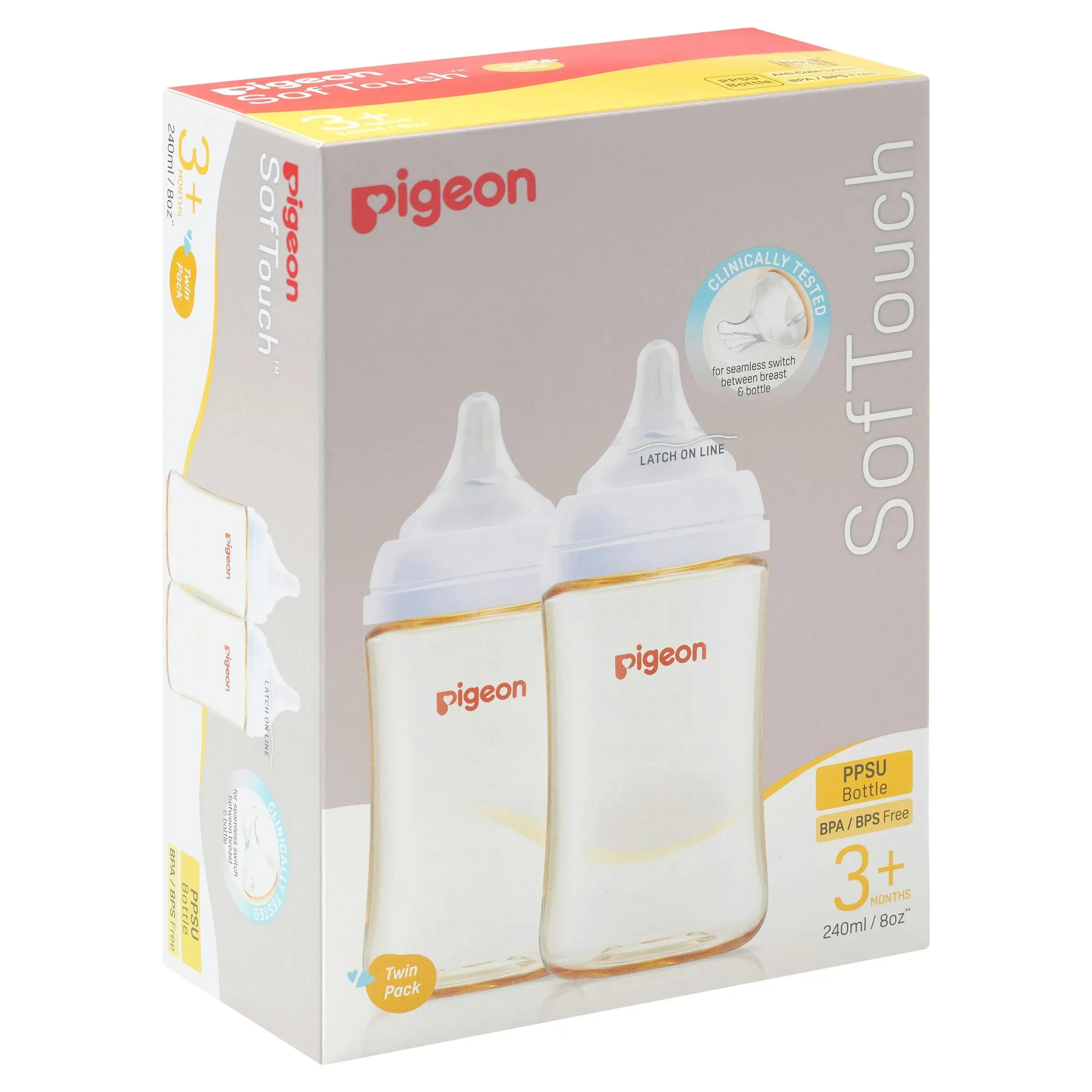 PIGEON SofTouch III Twin Pack PPSU Bottles - 240ml