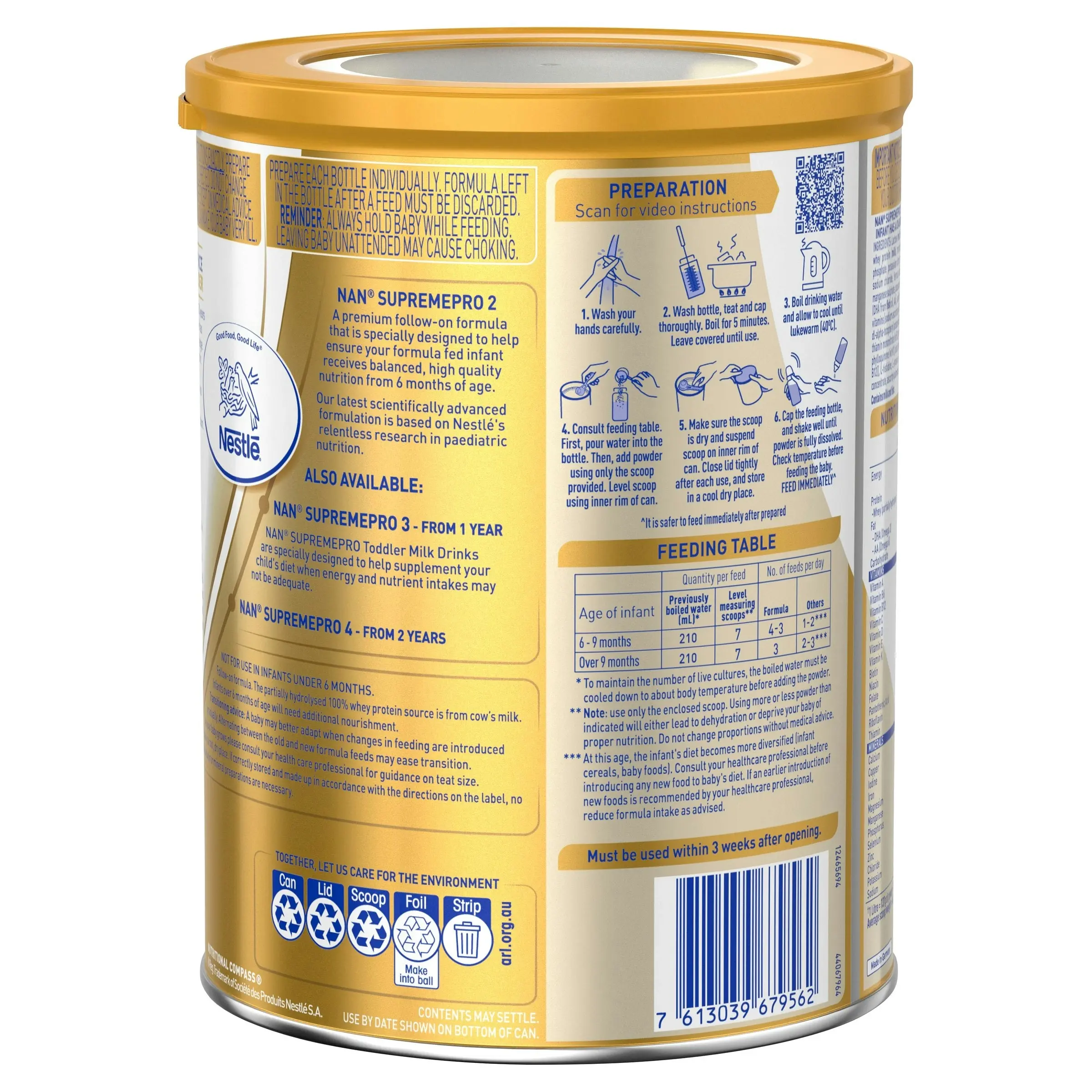 NAN Supreme 2 Infant Formula 800g