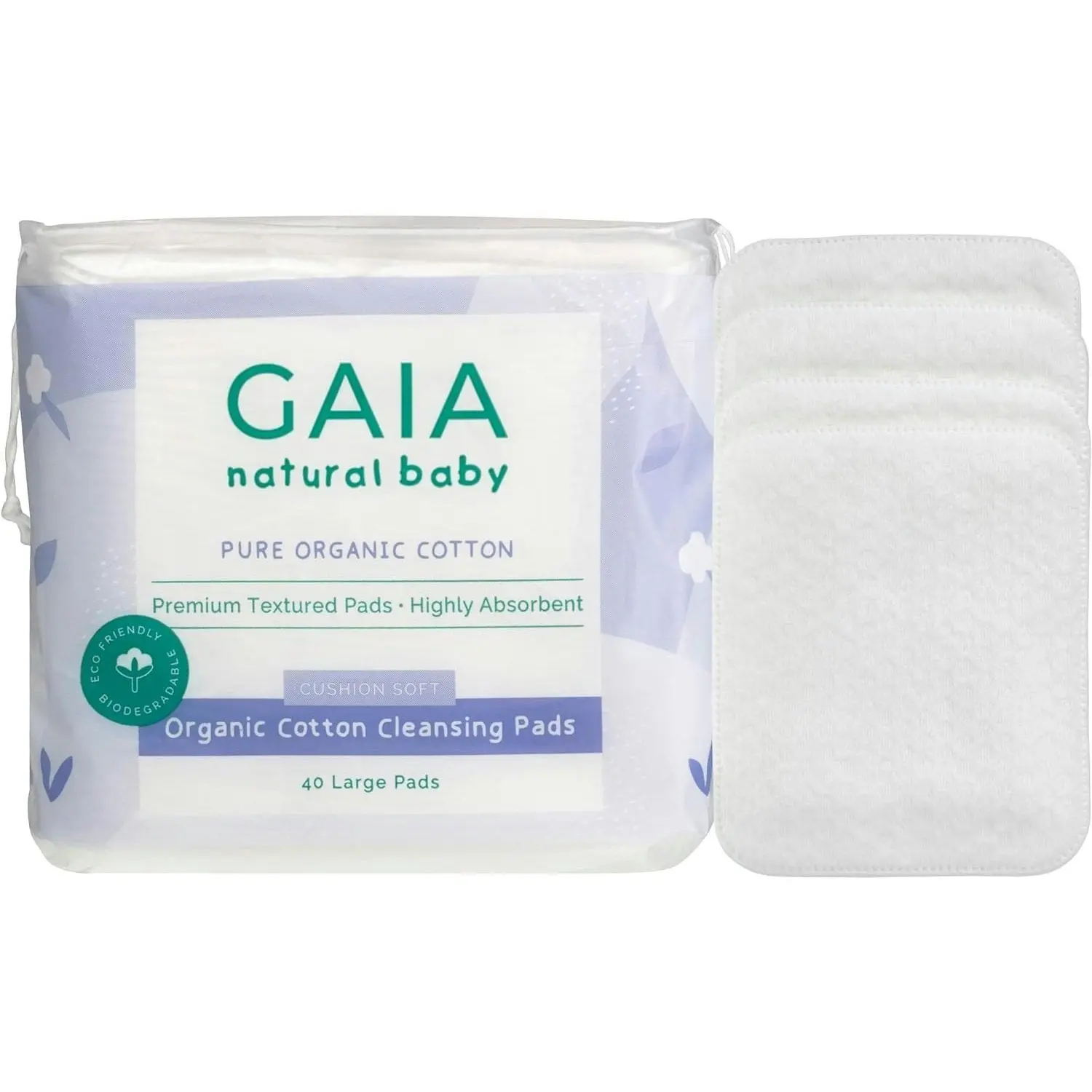 Gaia Natural Baby Organic Cotton Cleansing Pads 40PK