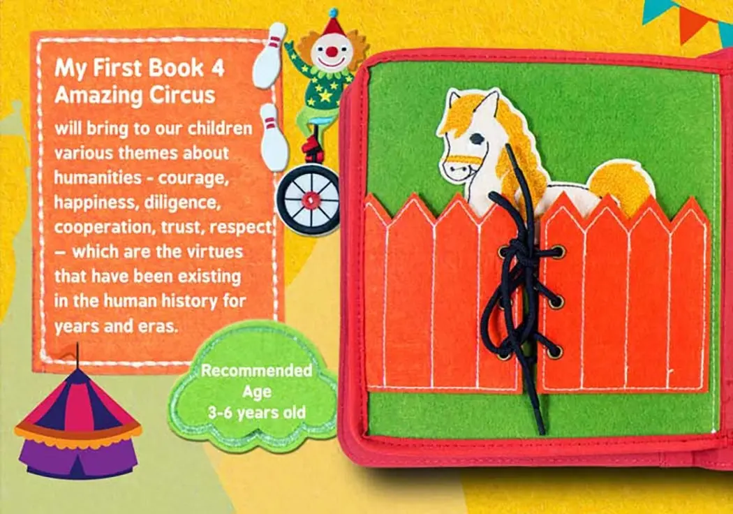 My First Book Circus Book Red Montessori Education Kids Gift Books