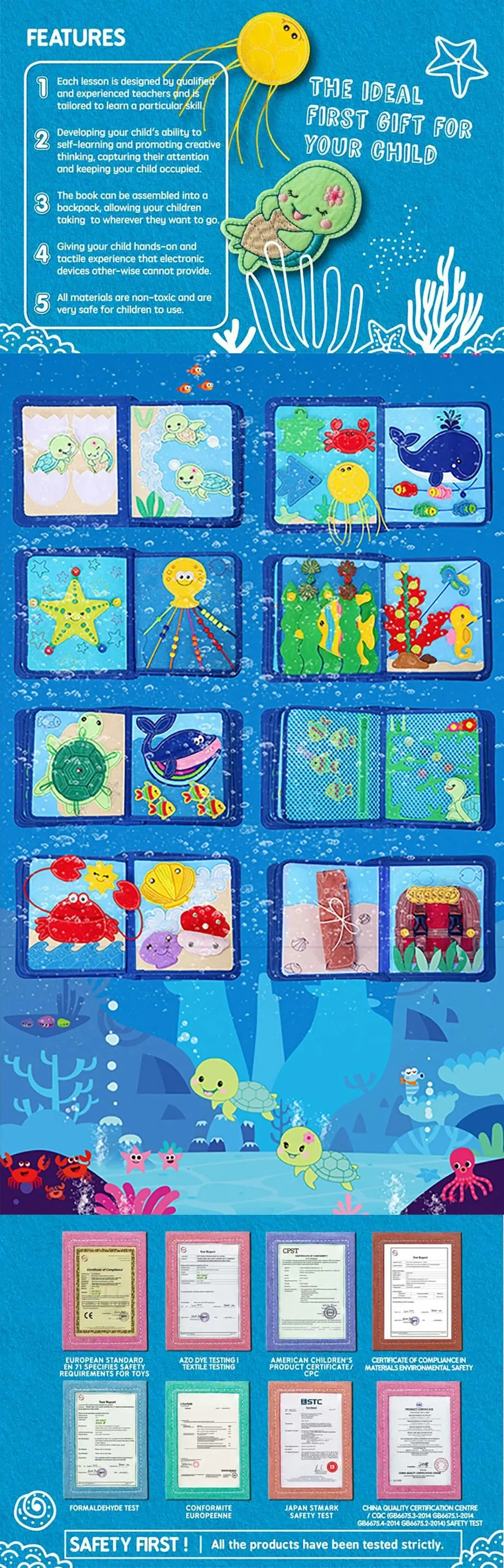 My First Book Under Water Montessori Education Kids Gift Books