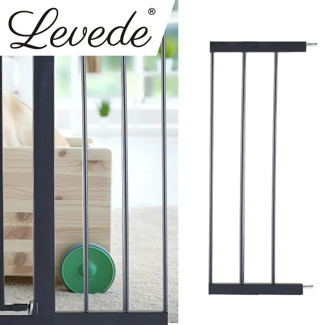 Levede Baby Safety Gate Adjustable Pet Stair Barrier 20cm Door Extension Black