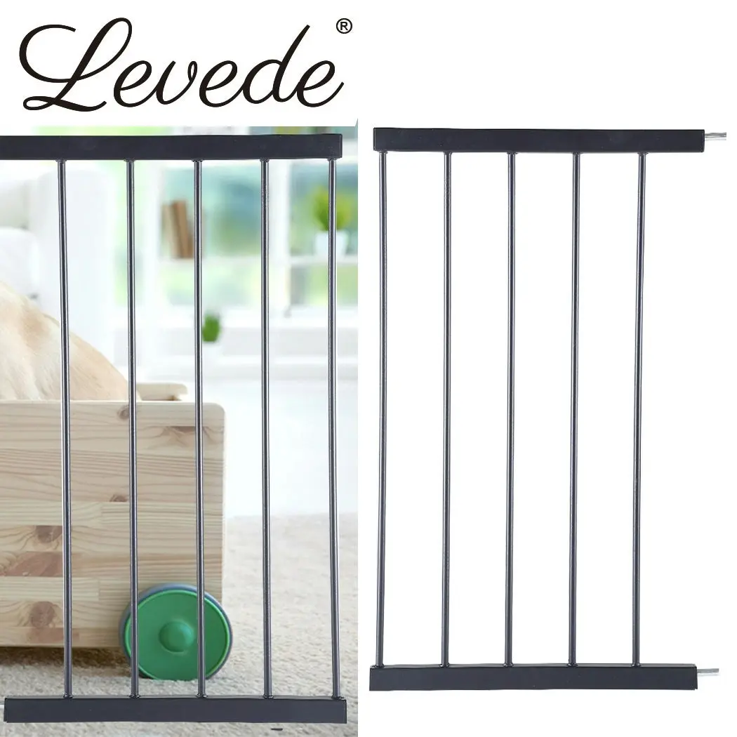 Levede Baby Safety Gate Adjustable Pet Stair Barrier 45cm Door Extension Black