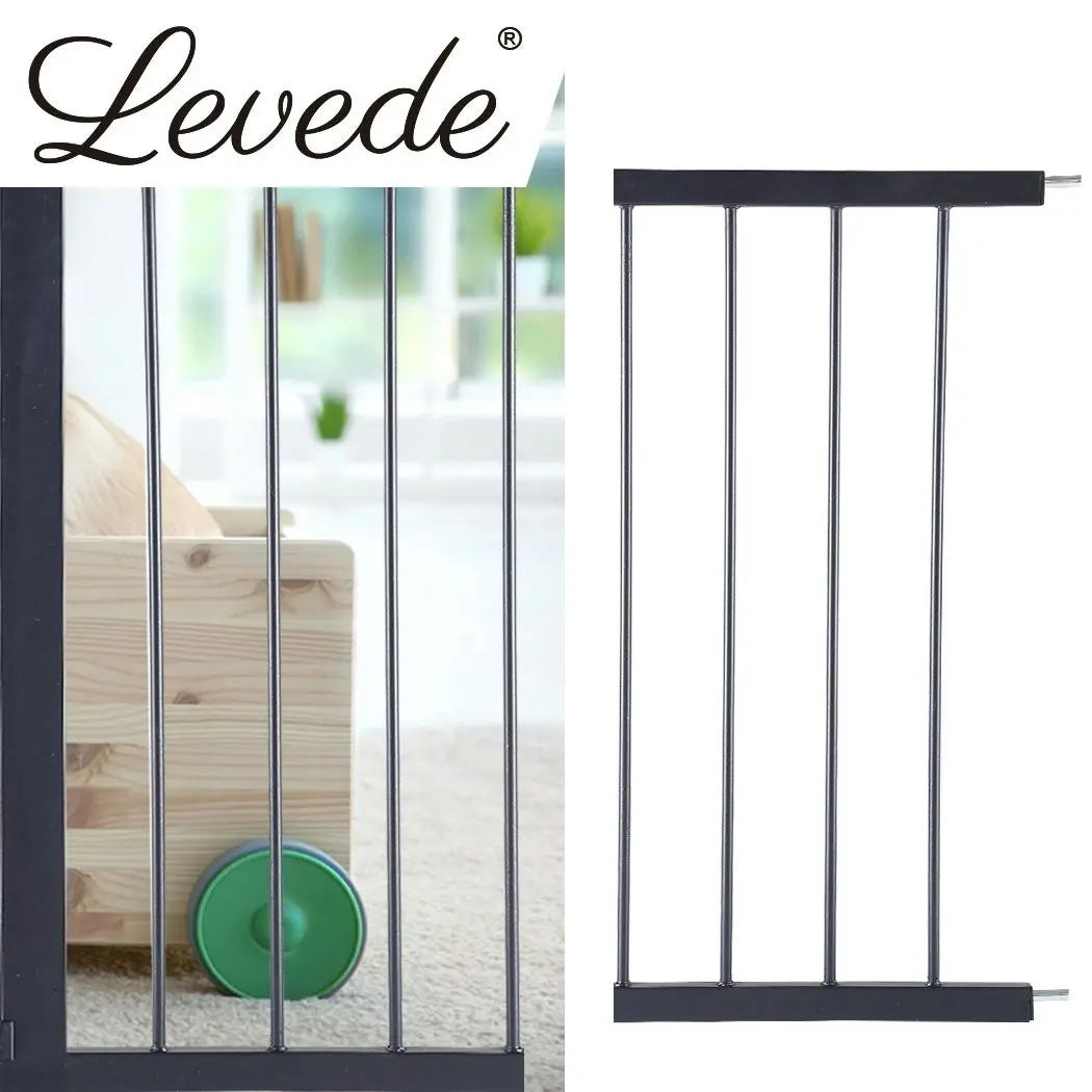 Levede Baby Safety Gate Adjustable Pet Stair Barrier 30cm Door Extension Black