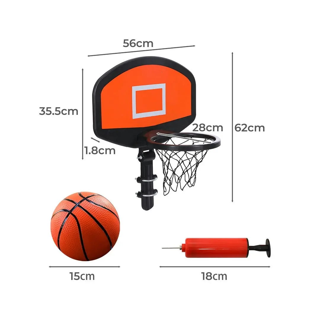 Centra Trampoline Basketball Set Kids Basketball Hoop Ring Backboard Pump Ball