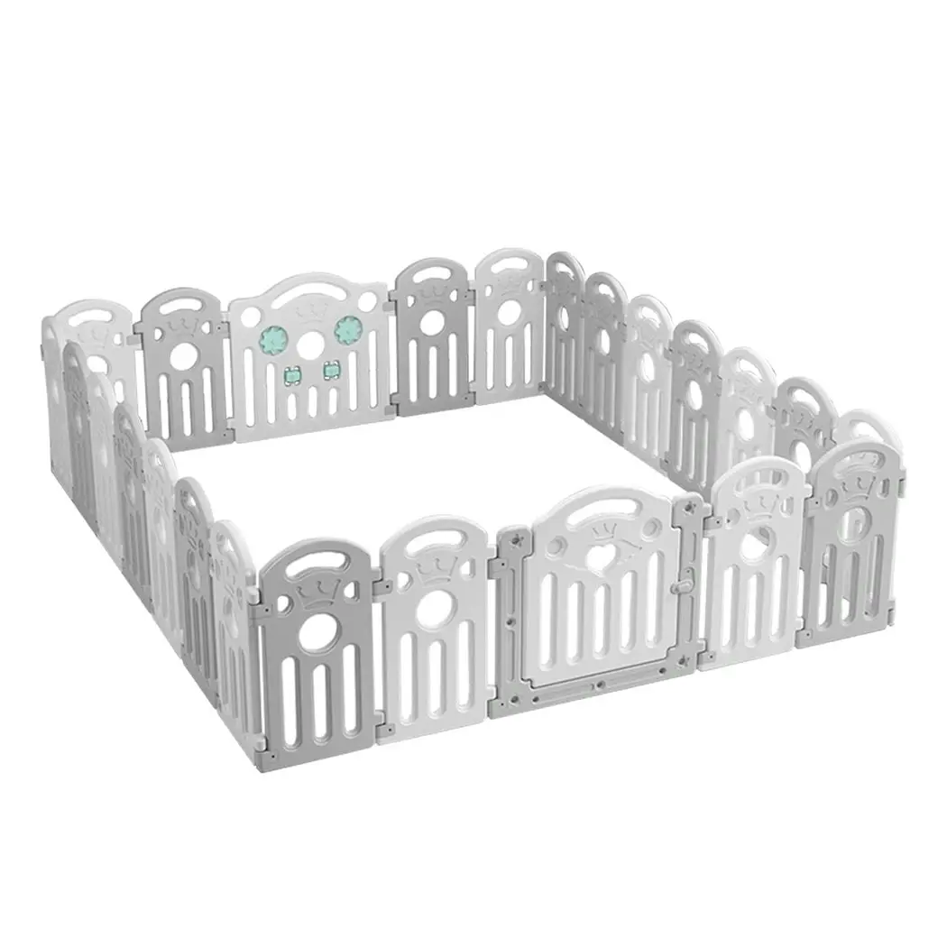 BoPeep Kids Playpen Baby Safety Gate Toddler Fence Child Play Game Toy 24 Grey