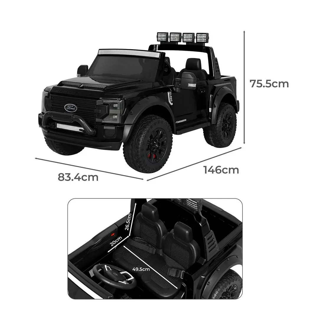 Kids Ride On Car Licensed Ford Super Duty 50W Electric Toy Remote Control Black