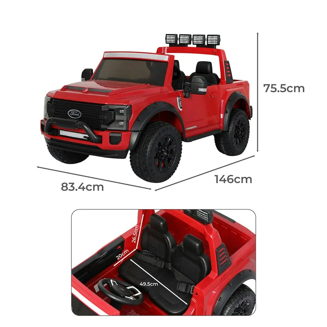 Kids Ride On Car Licensed Ford Super Duty 50W Electric Toy Remote Control Red