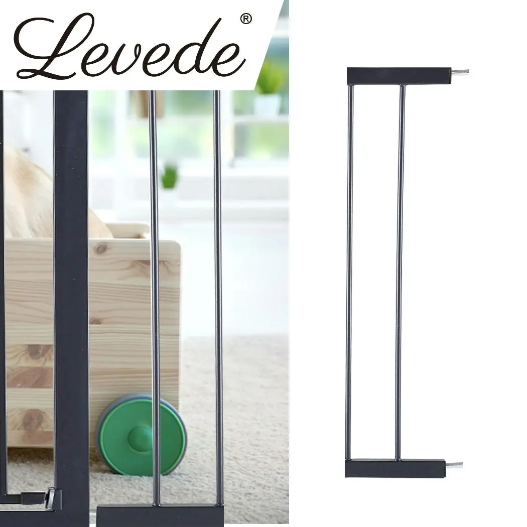 Levede Baby Safety Gate Adjustable Pet Stair Barrier 10cm Door Extension Black