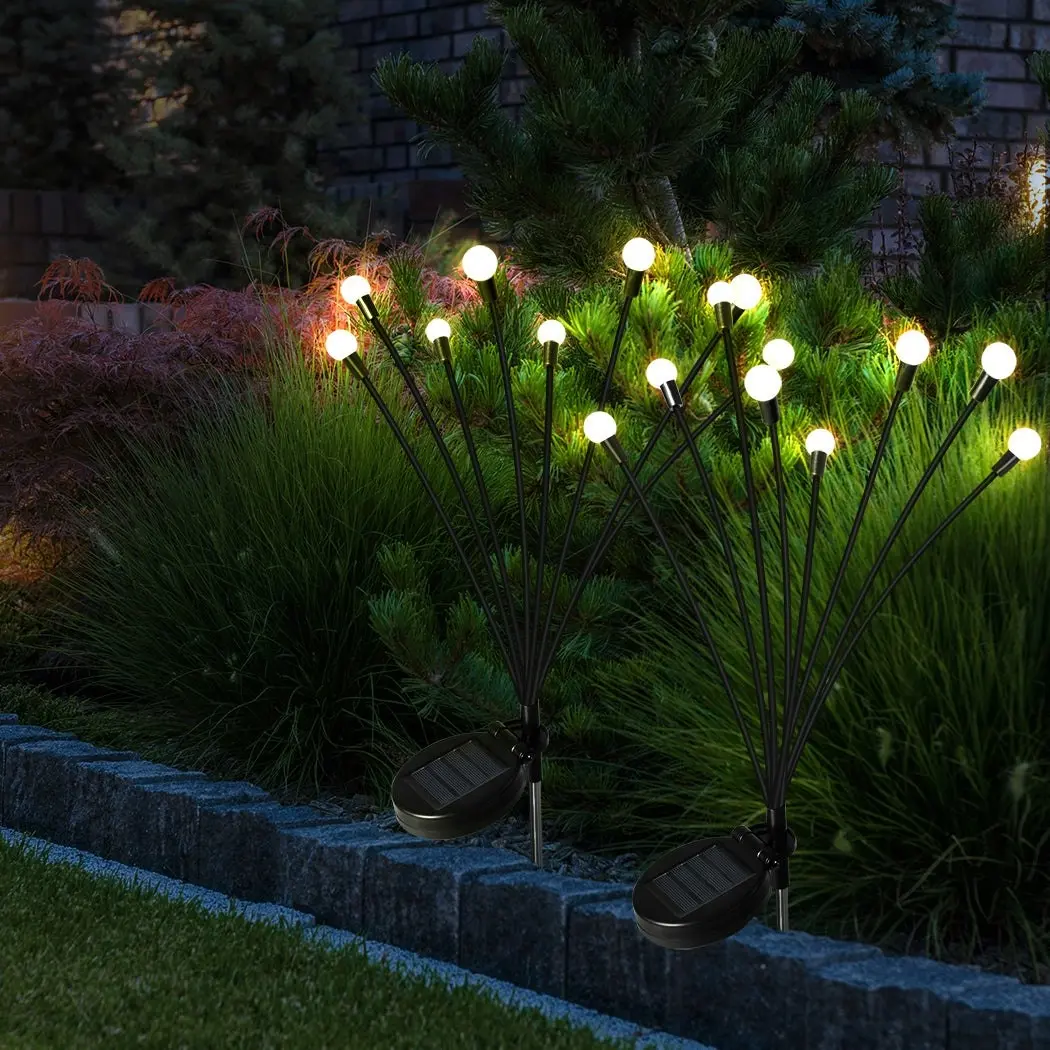 Firfly Solar Lawn Lights 8LED 4PC Outdoor Garden Path Swaying Lamp Waterproof