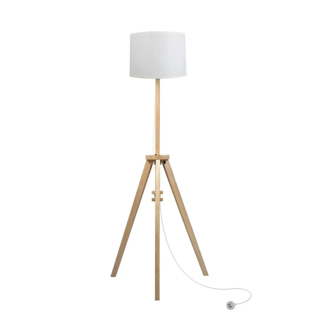 Emitto Tripod Floor Lamp Wooden Modern Reading Light Adjustable Night Home Decor