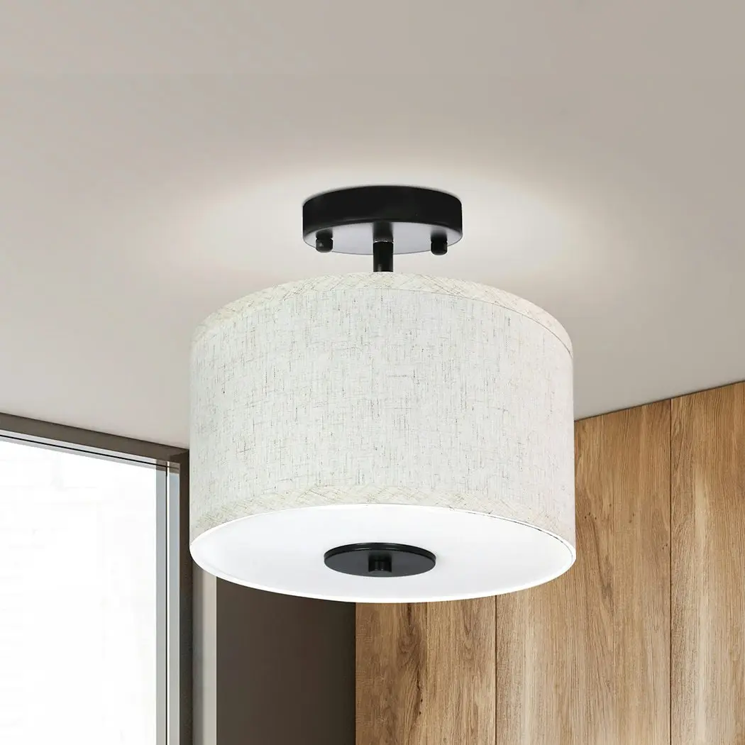 Emitto Ceiling Pendant Light 28cm Led Modern Lamp Home Lighting Linen Shade