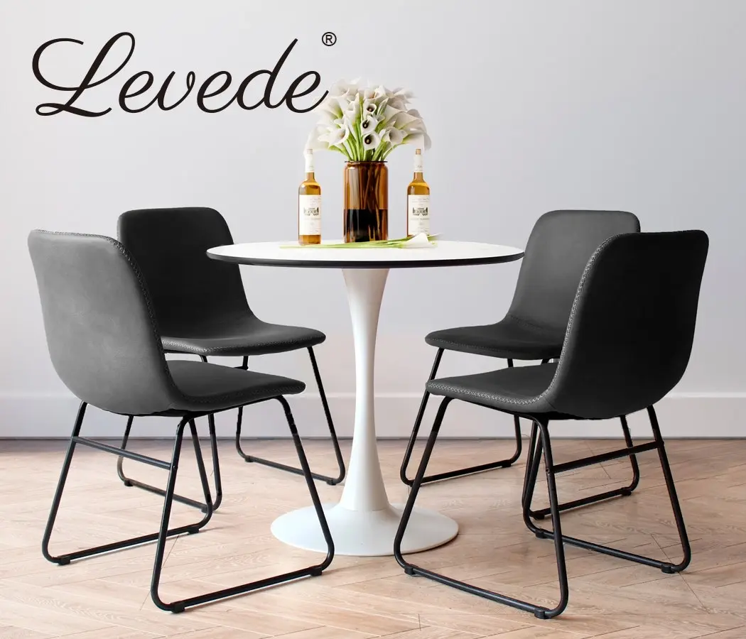 Levede 2x Dining Chairs Kitchen Table Chair Lounge Room Retro Padded Seat PU