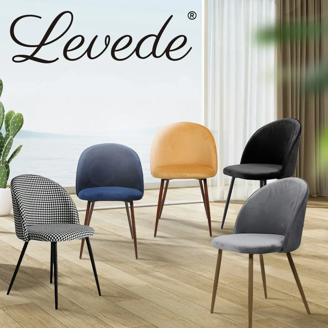 Levede 2x Dining Chairs Seat French Provincial Kitchen Lounge Chair Navy