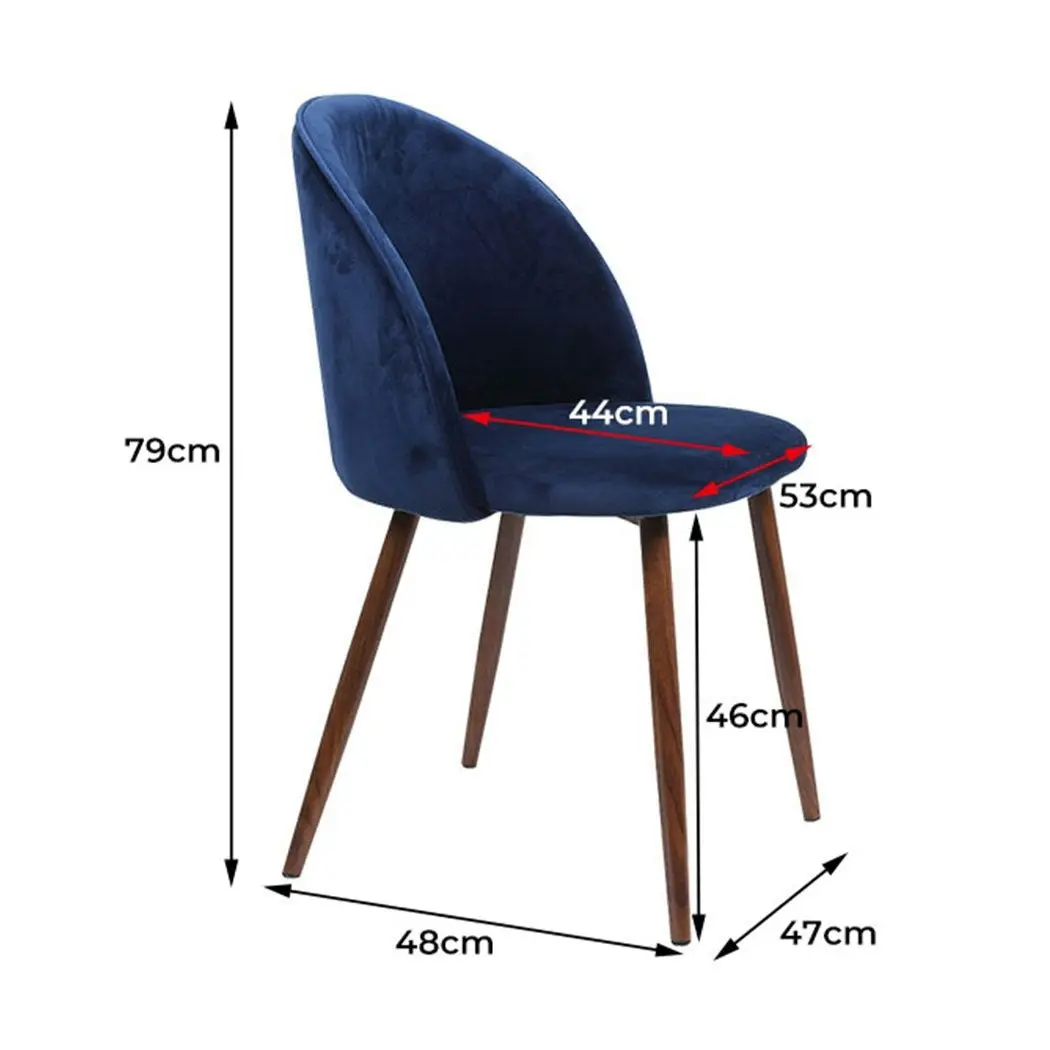 Levede 2x Dining Chairs Seat French Provincial Kitchen Lounge Chair Navy