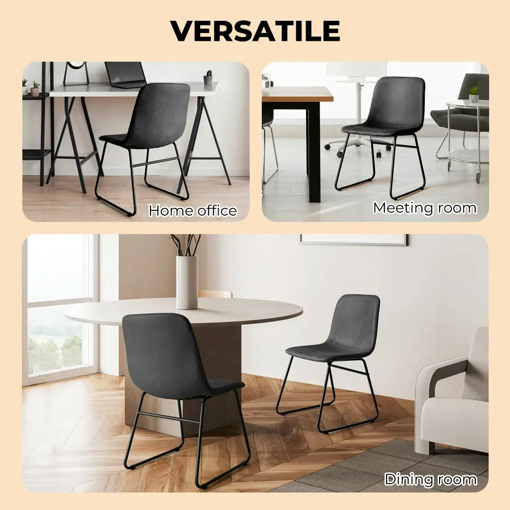 Levede 2x Dining Chairs Kitchen Table Chair Lounge Room Retro Padded Seat PU