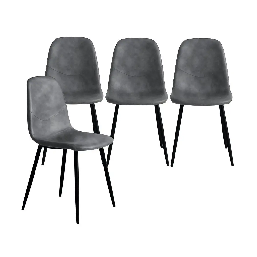 Levede 4x Dining Chairs Kitchen Eames Accent Chair Lounge Room Padded PU Leather